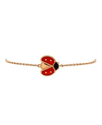 Pre-Owned Van Cleef & Arpels - Lucky Spring Open Wings Ladybug Bracelet 18k Rose Gold with Carnelian and Onyx