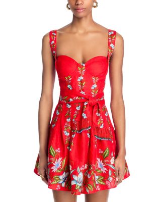 Sweet Bloom Bouquet Red Sleeveless Mini Dress
