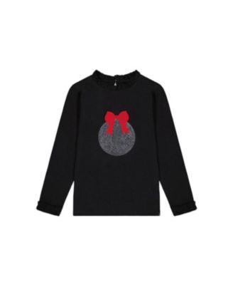 Deux par Deux - Girls' T-Shirt with Frill and Print - Little Kid