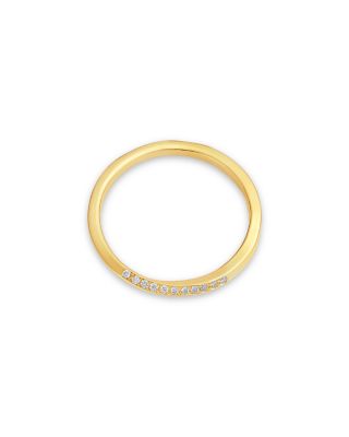 14K Yellow Gold Pav&eacute; Diamond Twist Wire Ring