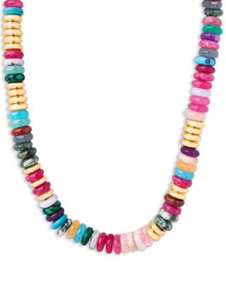 AQUA - Donna Rainbow Stone Necklace in 18K Gold Plated Sterling Silver, 16"-19" - Exclusive