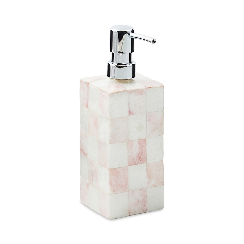 Mackenzie-childs Rosy Check Capiz Soap Pump In Pink