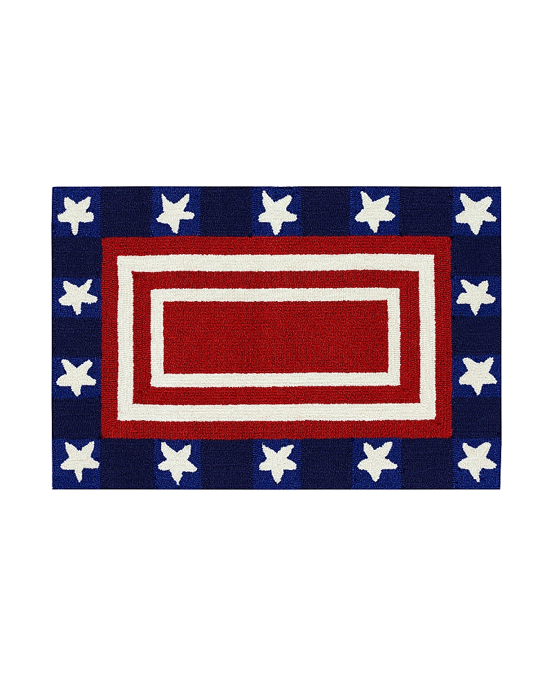 Liora Manne Frontporch Patriotic Pendant Area Rug, 1'8 X 2'6 In Red