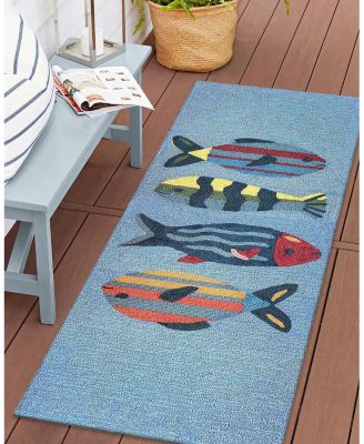 Liora Manne Frontporch Fishes Runner Area Rug, 2' x 5'