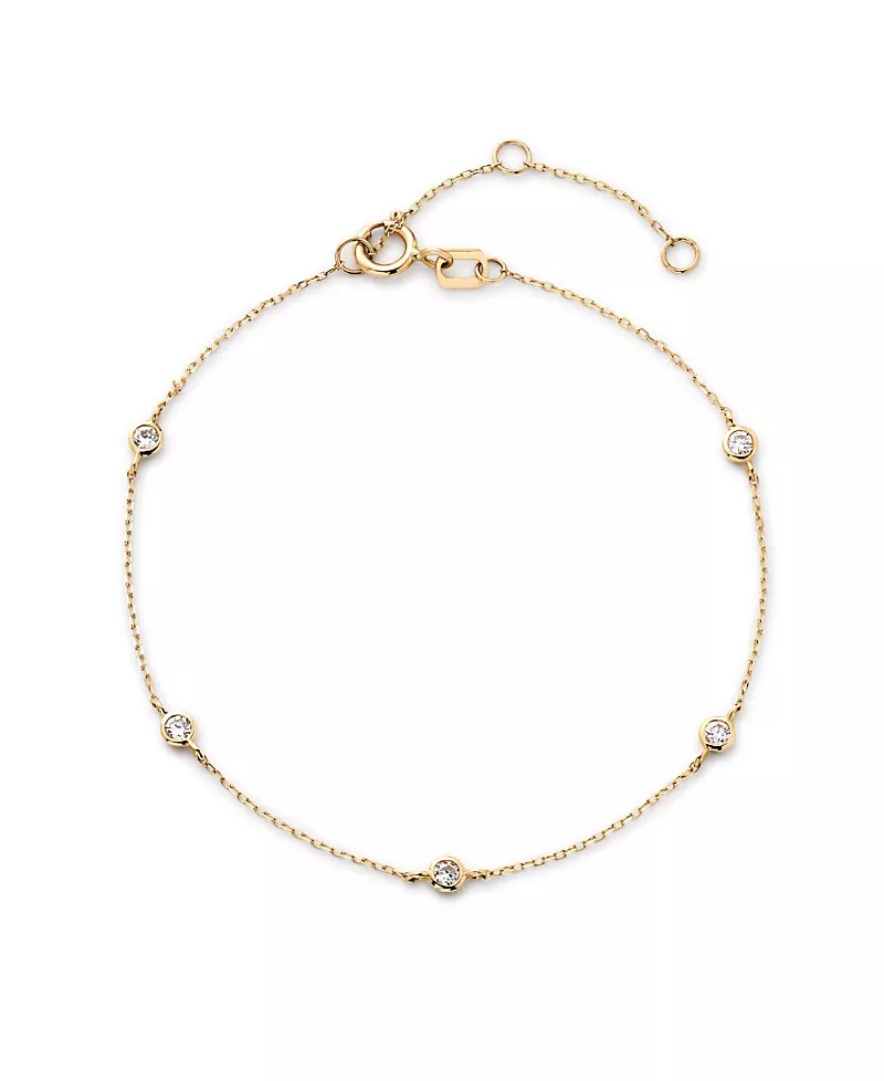 Ana Luisa Solid Yellow Gold Lab-Grown Diamond Station Bracelet