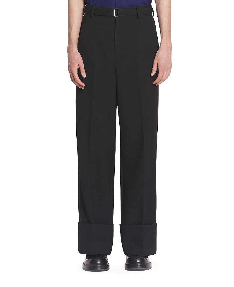 Lanvin Wide-leg Pants With Cuffs In Black