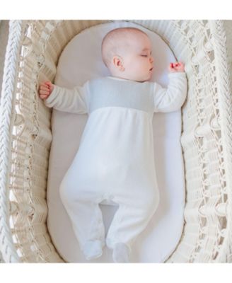 Unisex Chevron Velour Romper with Bonnet