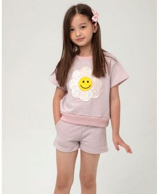 Girls' Metallic Daisy Sweatshirts Set - Baby, Little Kid, Big Kid