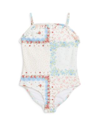 Ralph Lauren - Girls' Floral Ruffled One Piece Swimsuit - Little Kid, Big Kid