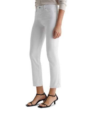 Mari Mid Rise Crop Jeans in Gallery White