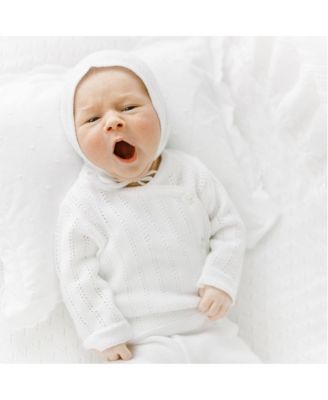 Unisex Pointelle Wrap Set with Hat - Baby