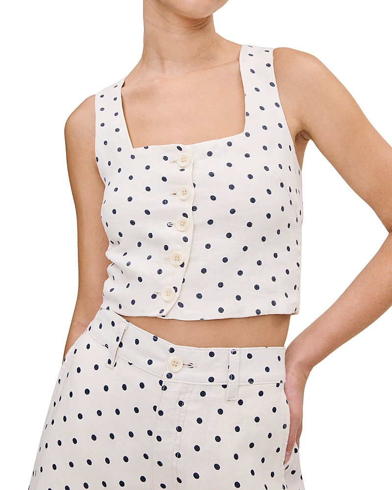 Dl1961 Dl 1961 Lizzie Linen Top In Polka Dots