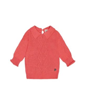 Deux par Deux - Girls' Knit Sweater with Collar - Little Kid