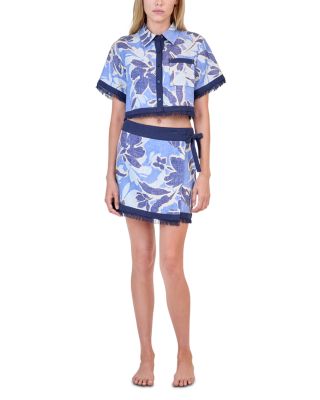 SIMKHAI - Topanga Shirt & Bethany Mini Wrap Skirt