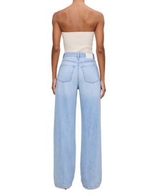 Aura Isabel Wide Leg Mid Rise Jeans in Beachfront