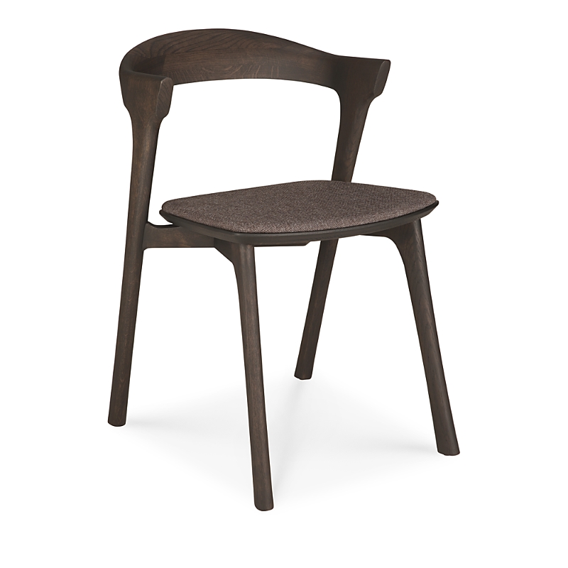 Ethnicraft Bok Dining Chair, Oak Brown With Brown Wool In Oak Brown With Brown Wool