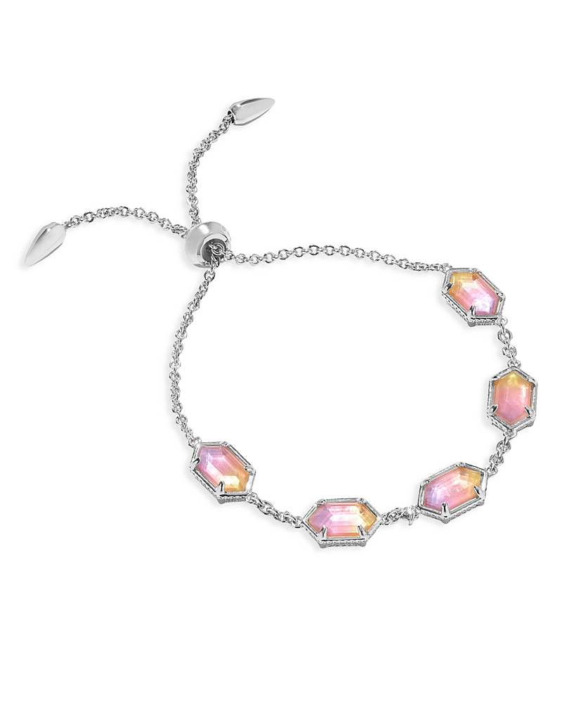 Kendra Scott Hallie Mother Of Pearl Slider Bracelet In Pink/silver