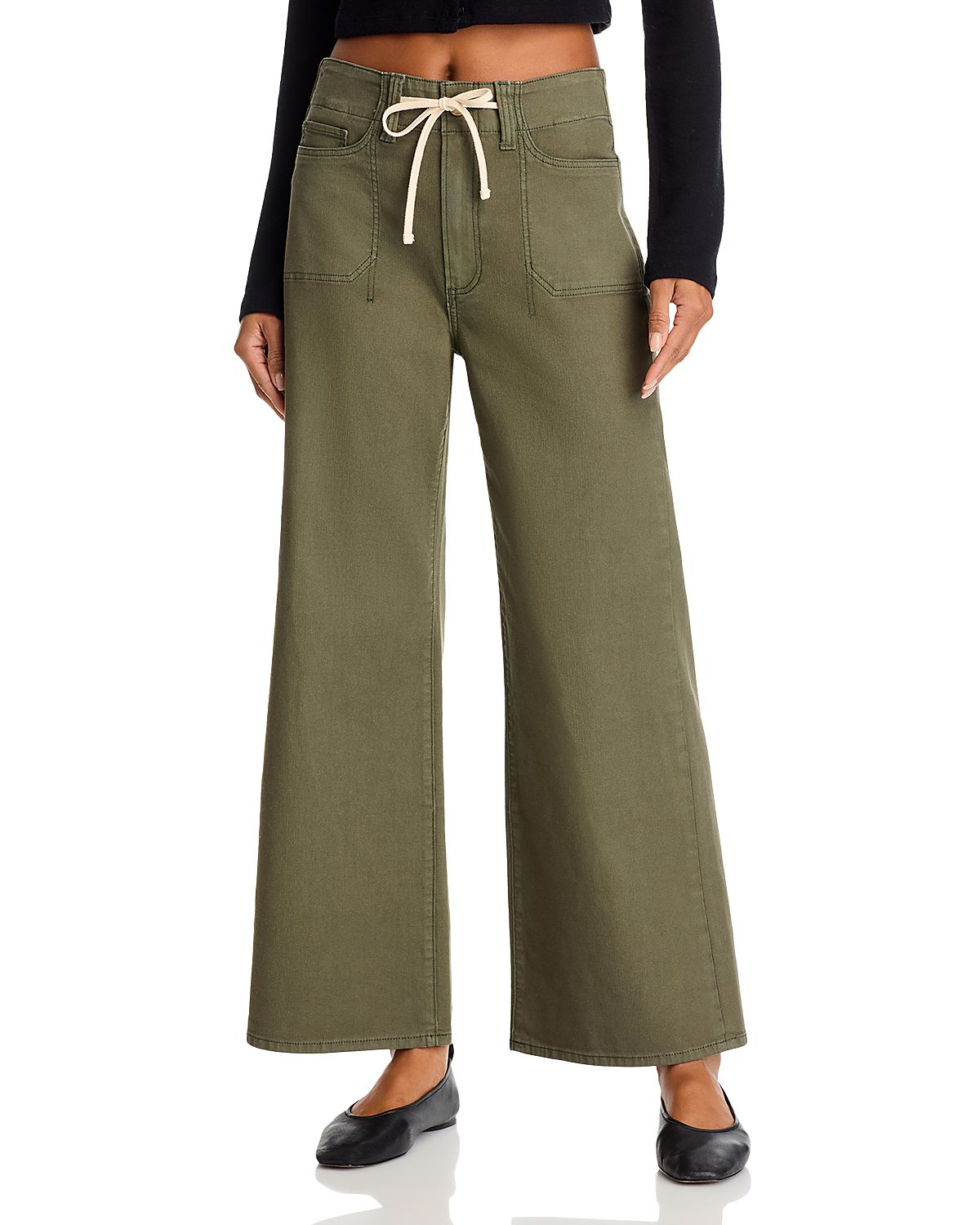 Paige Ari High Rise Drawstring Wide Leg Jeans