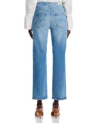 Mid Rise Cropped Straight Leg Jeans in Momento