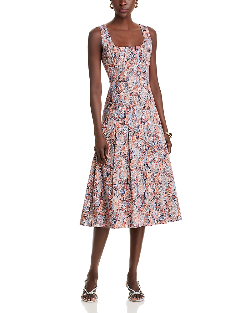 Veronica Beard Jolie Fit-and-flare Midi Dress In Navy Multi