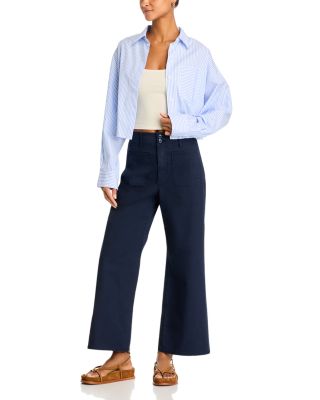 Grant High Rise Cropped Wide Leg Jeans in Navy 