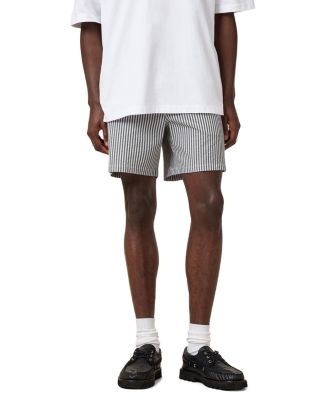 Warden Seersucker Striped Regular Fit Swim Trunks