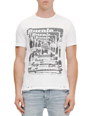 Purple Brand Slim Fit Distressed Graphic Logo Tee