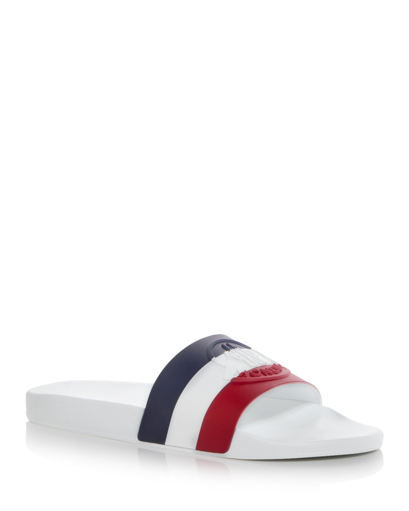 Moncler Men's Basile Slide Sandals in White