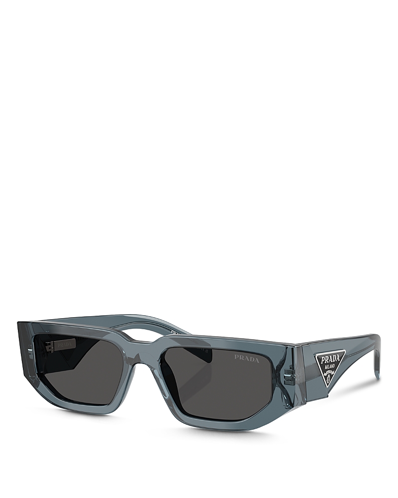 Prada Pr 09zsf Rectangular Sunglasses, 55mm In Dark Gray