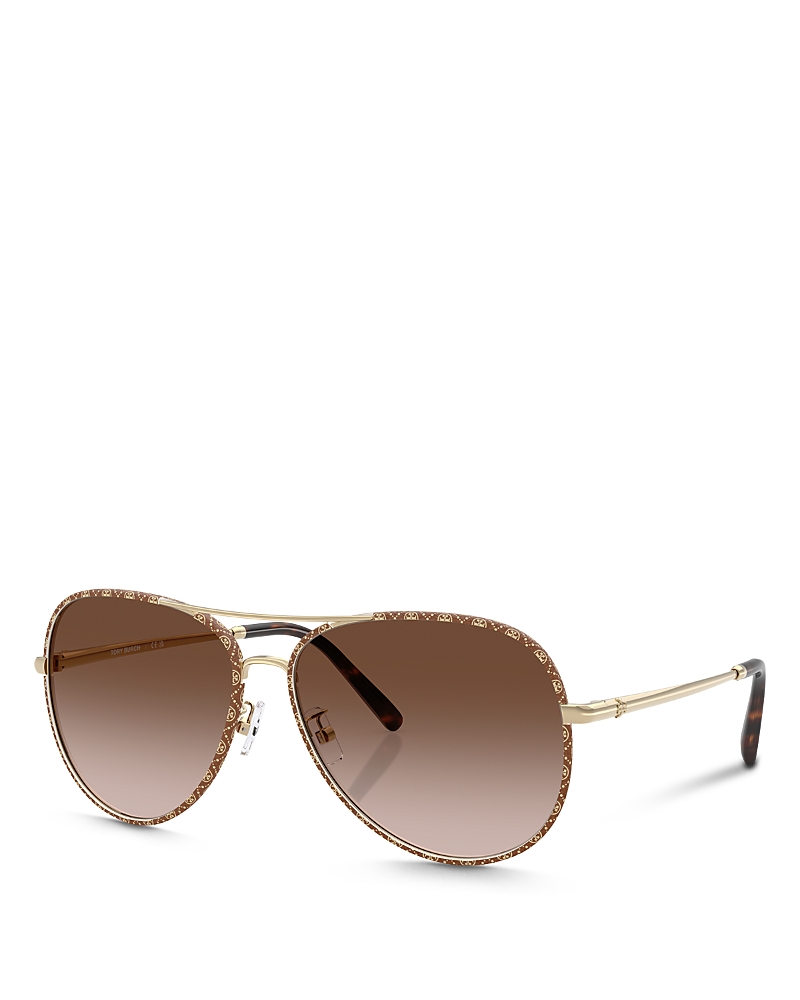 Tory Burch Woman Sunglass Ty6114 In Gold Brown