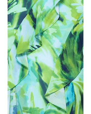 Printed Ruffle Chiffon Maxi Dress - Exclusive