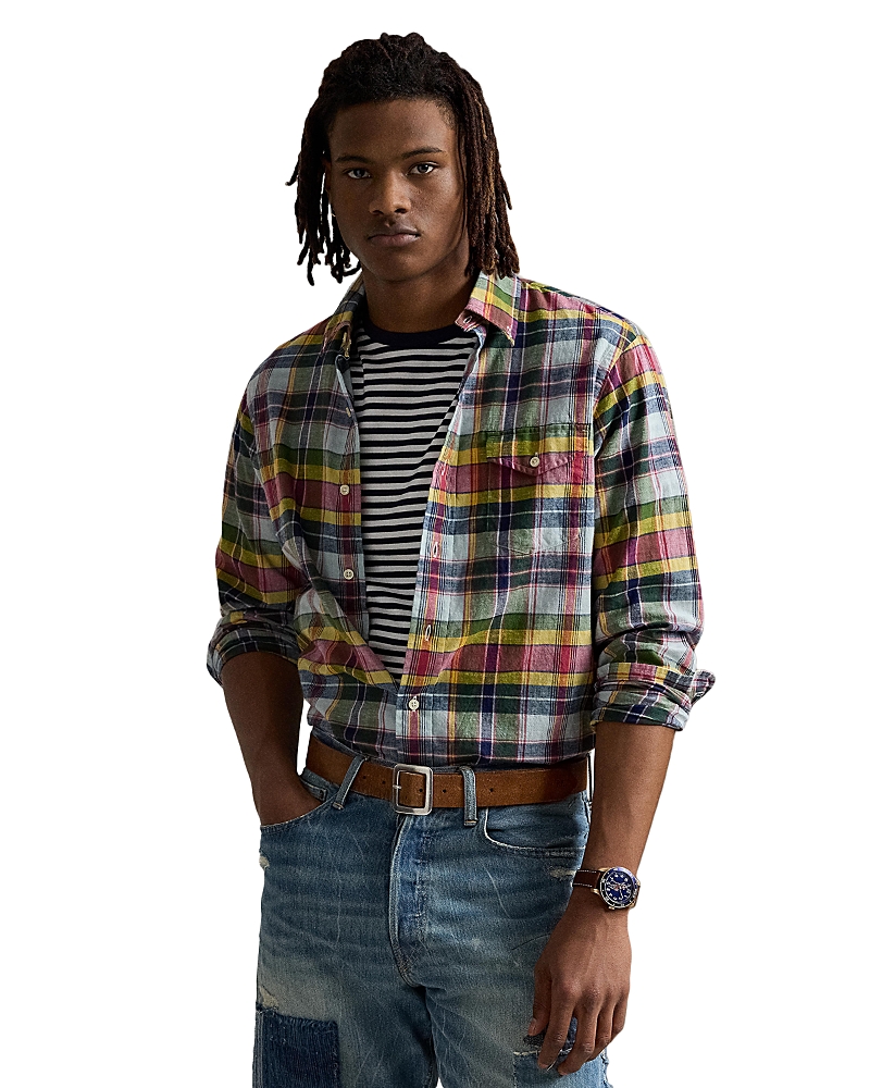 Polo Ralph Lauren Classic Fit Basket Weave Camp Shirt In White