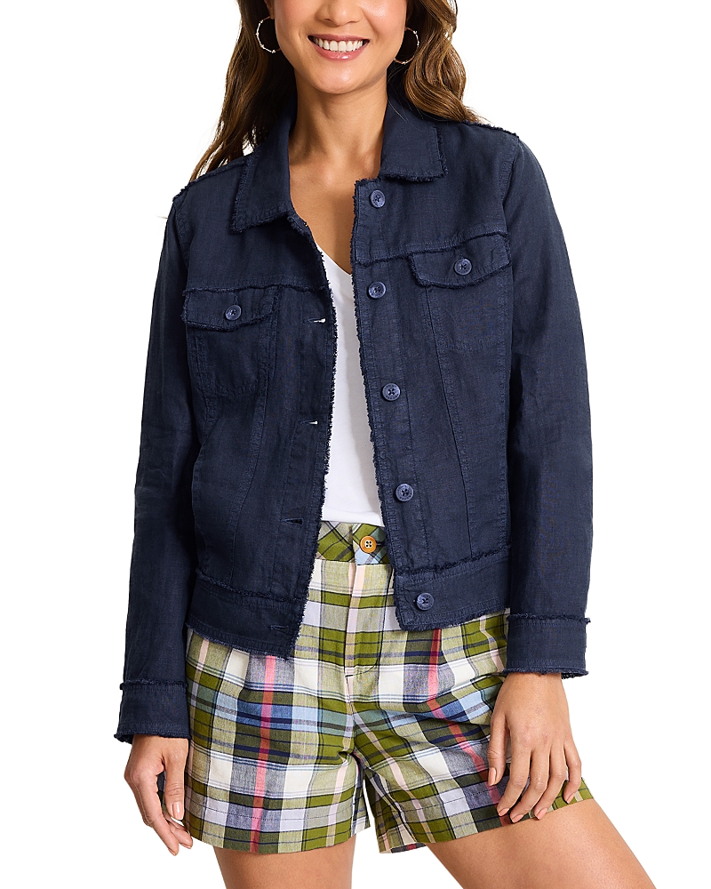 Tommy Bahama Two Palms Raw-edge Linen Jacket In Coastline