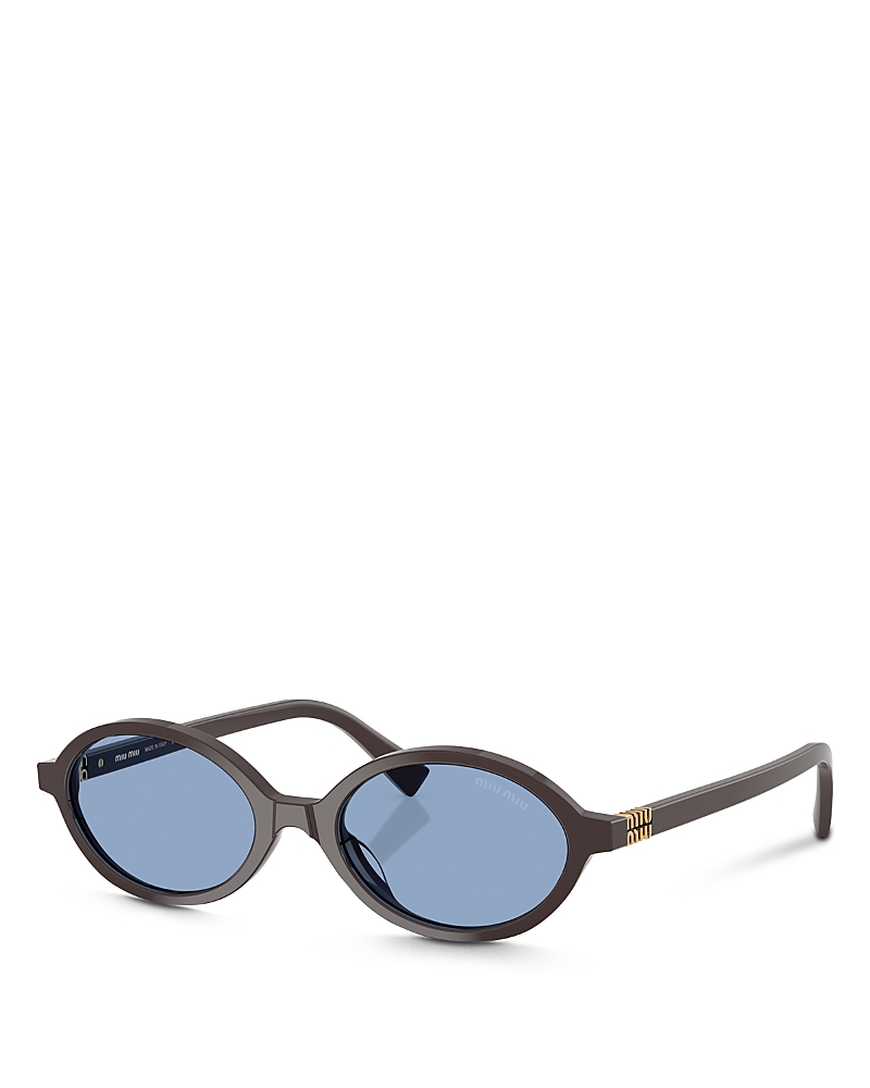 Miu Miu Oval-frame Sunglasses In Light Blue