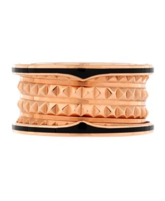 Pre-Owned Bvlgari - B.Zero1 Rock Four Band Ring 18K Rose Gold and Ceramic