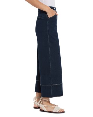 Dion Sailor Crop Palazzo Jeans in Indigo
