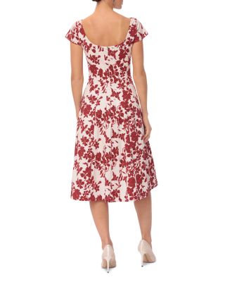 Seamed Flare Midi Dress