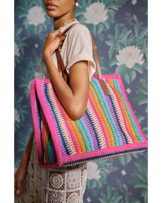 Large Multicolor Raffia Tote Bag - Exclusive