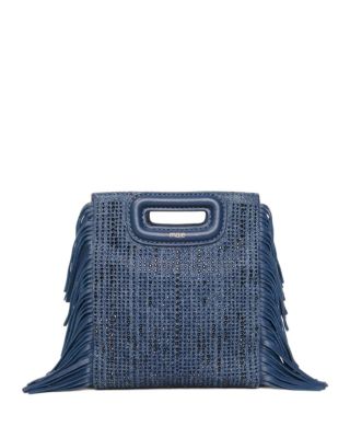 Maje M Mini Rhinestone Denim Bag