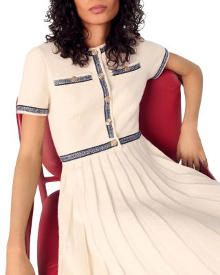 Pleated Knit Short Dress