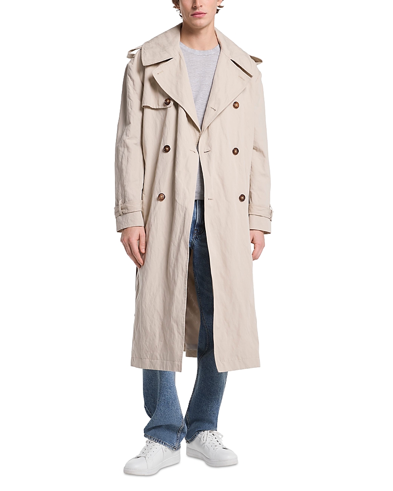 Michael Kors Inox Oversized Crinkled Trench Coat
