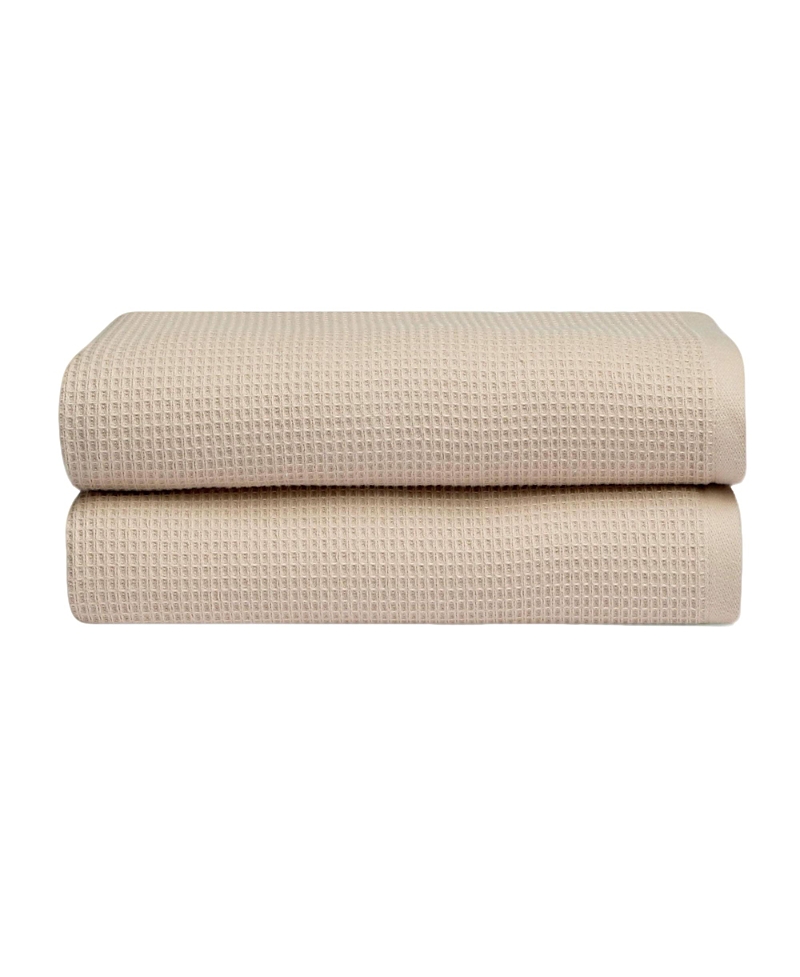 Cozy Earth Waffle Bath Towels, Set Of 2 In Sand