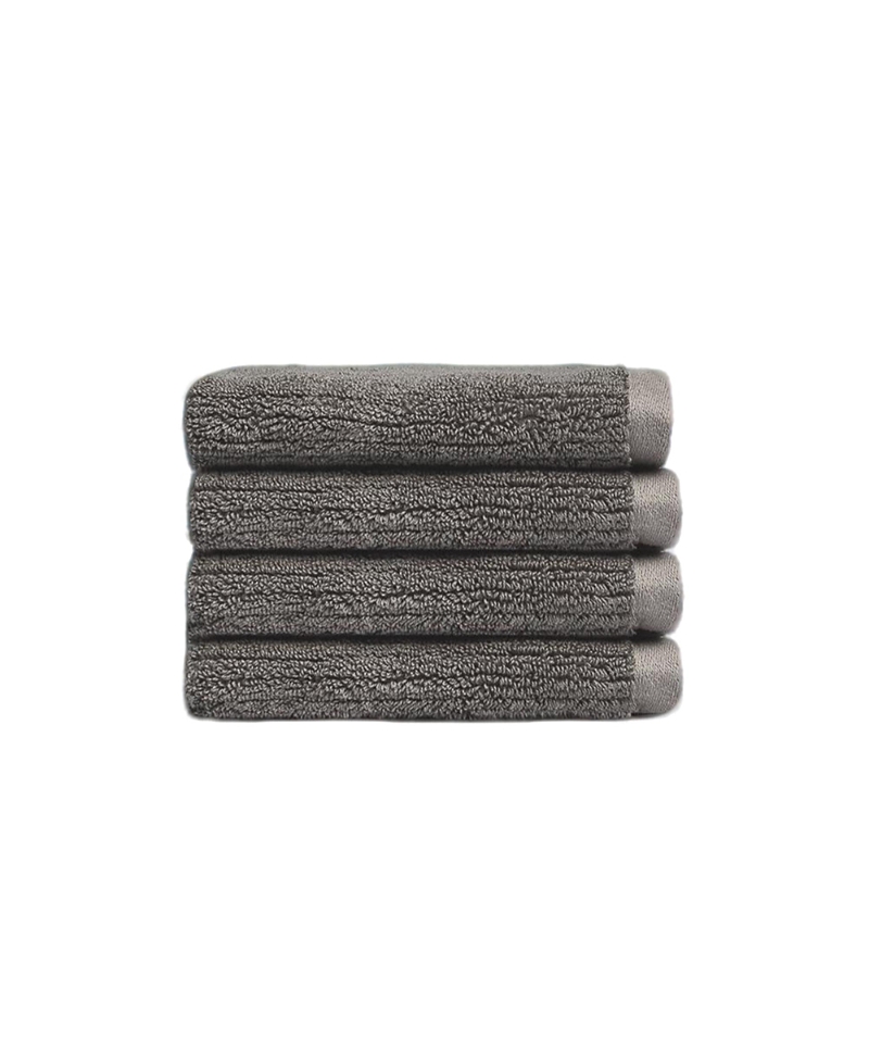 Cozy Earth Ribbed Terry Washcloths, Set Of 4 In Charcoal