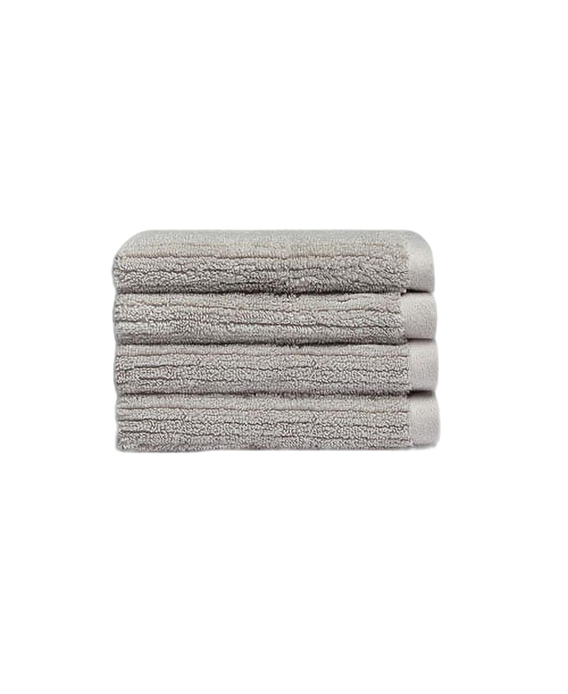 Cozy Earth Ribbed Terry Washcloths, Set Of 4 In Light Grey