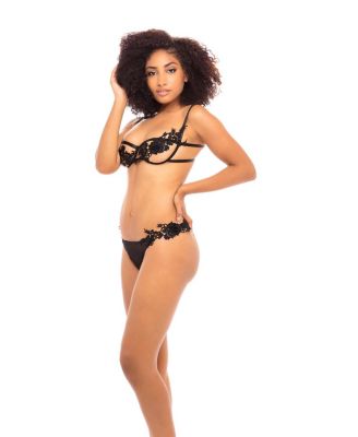  Sydney Embroidered Applique 2 Piece Bra Set