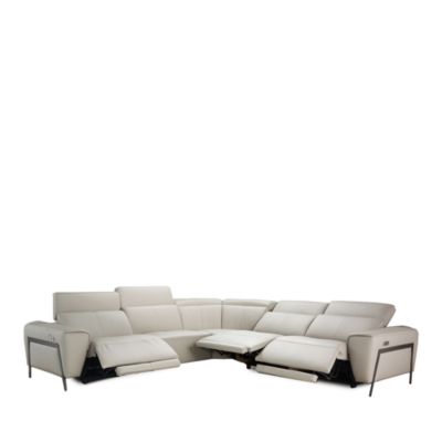 Puglia 5-Piece Power Reclining Leather Sectional