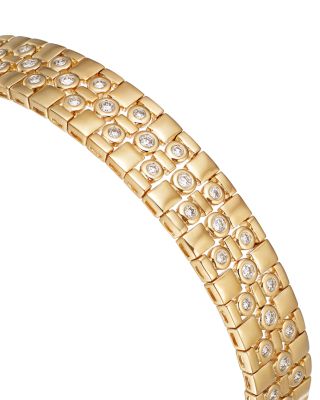 Luxe Collection Diamond Statement Bracelet in Textured 14K Yellow Gold, 1.50 tcw