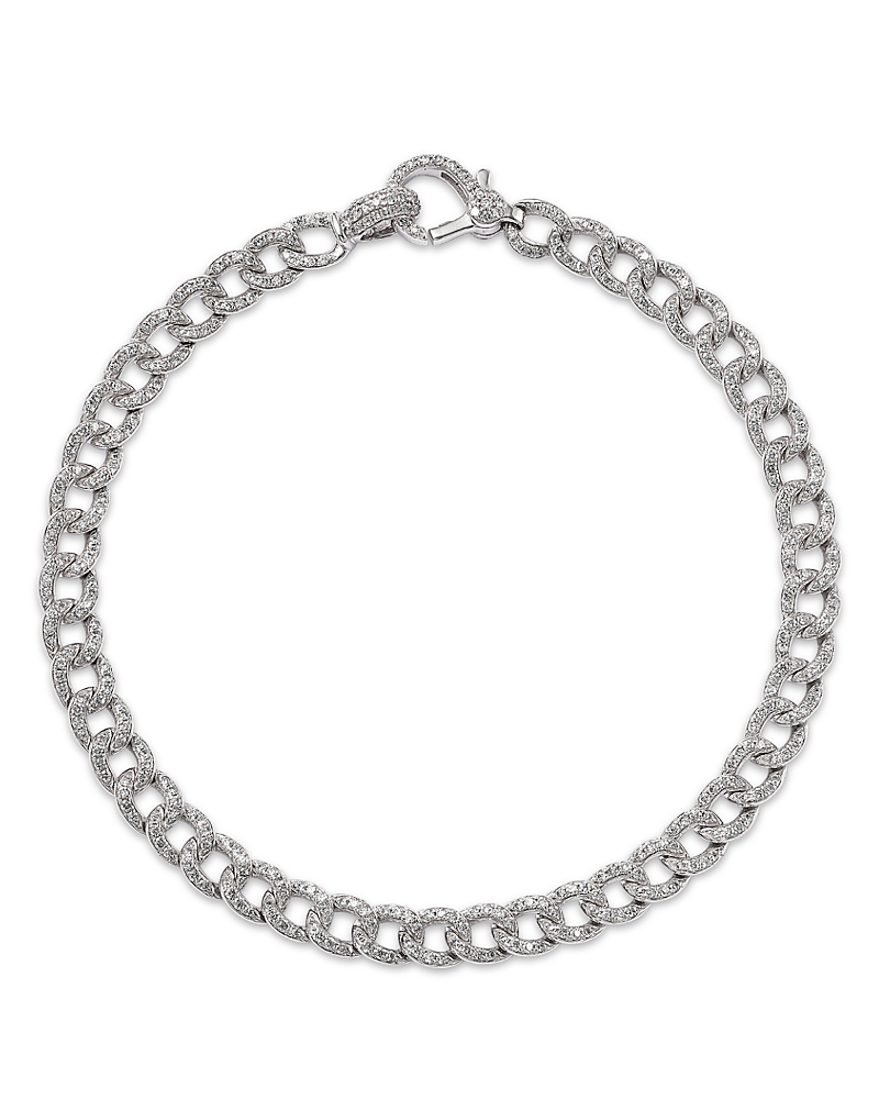 Bloomingdale's Fine Collection Pave Diamond Chain Link Bracelet in 14K White Gold, 1.50 tcw