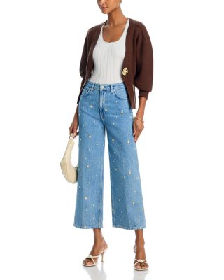 Getty High Rise Crop Jeans in Indigo Floral