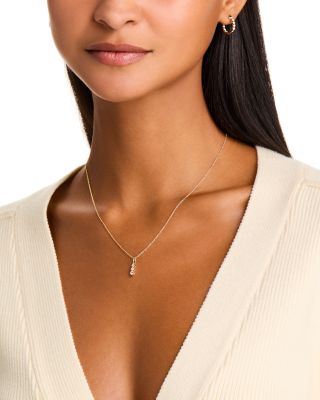 Diamond Three Stone Pendant Necklace in 14K Yellow Gold, 0.25 tcw